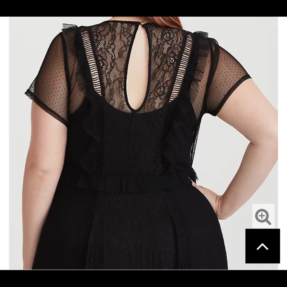 Torrid size 1 black lace and mesh maxi dress NWT - Picture 9 of 11
